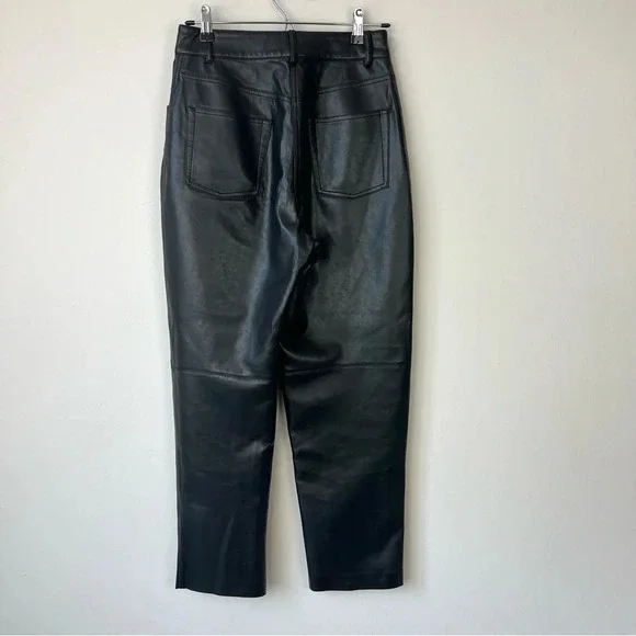 Aritzia Wilfred Oracle Faux Leather High Waisted Pants Black - Picture 7 of 11